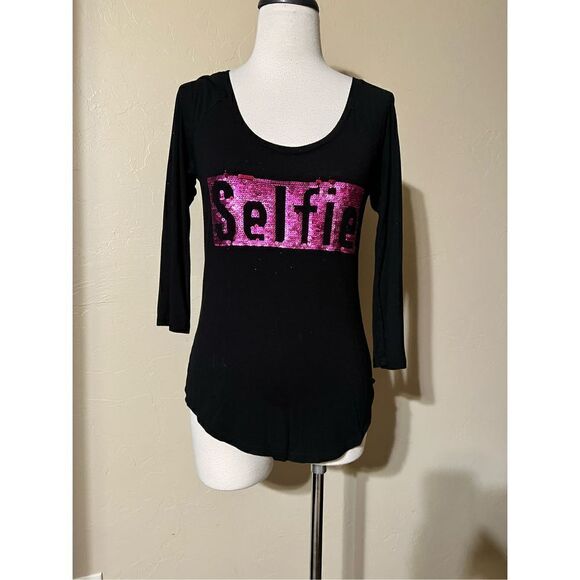 Juicy Couture Sequined Selfie Shirt Size Small - Picture 1 of 4